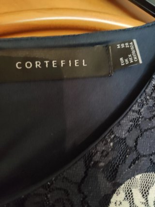 Vestido Cortefiel lunares azul y blanco