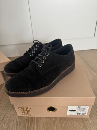 Zapatos Fosco Ante Negro Talla 39