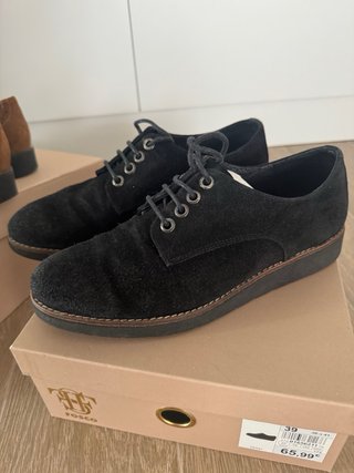Zapatos Fosco Ante Negro Talla 39
