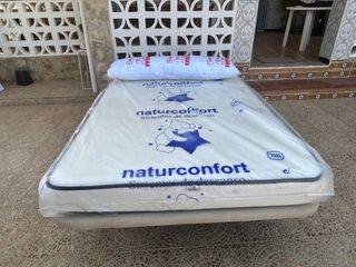 Colchón 135 cm con base tapizada económico