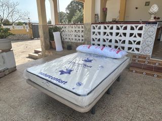 Colchón 135 cm con base tapizada económico