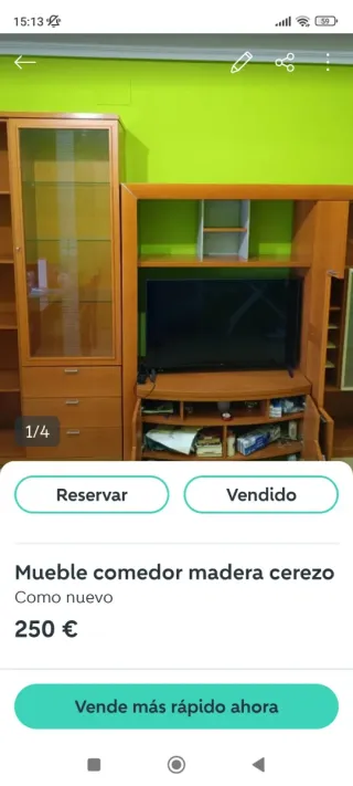 Mueble comedor madera cerezo