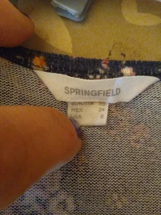 Blusa Springfield floral manga larga talla XS