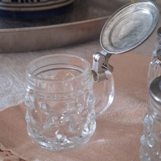 12 Vasos Chupito Cristal y Estaño