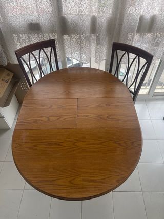 Mesa Comedor Madera Roble Extensible
