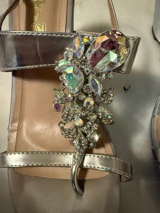 Sandalias Joya Plataforma Plateadas