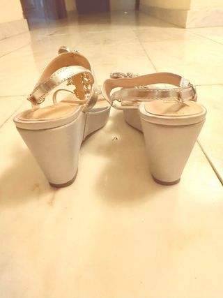 Sandalias Joya Plataforma Plateadas