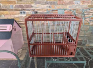 Jaula Jilguero Marrón con Soporte