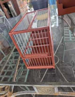 Jaula Jilguero Marrón con Soporte