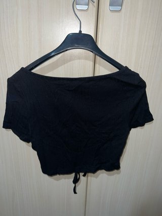 Top SHEIN negro fruncido talla única