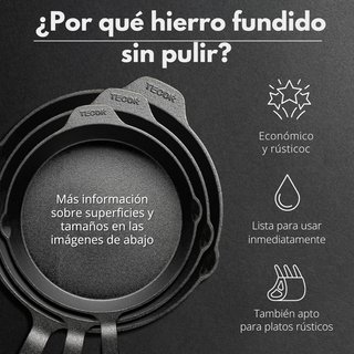 Sartén hierro fundido inducción versátil 32cm