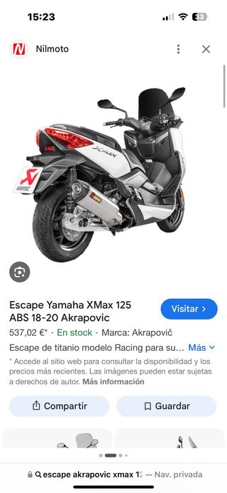Escape Akrapovic Yamaha XMax 125 ABS