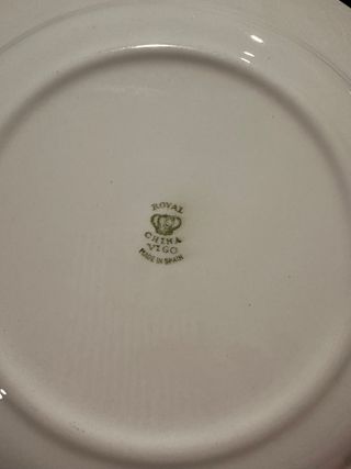 Vajilla porcelana borde dorado floral