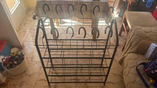 Zapatero Metálico Negro 4 Niveles