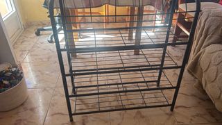 Zapatero Metálico Negro 4 Niveles