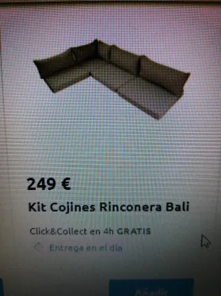 Cojines Sofá Exterior Gris