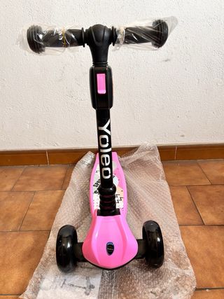 Patinete infantil 3 ruedas rosa Yoleo