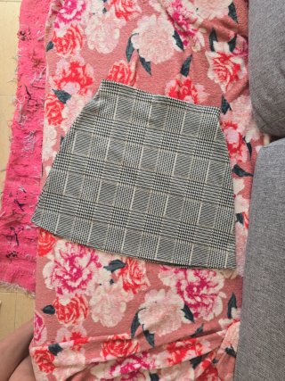 Falda estampada cuadros