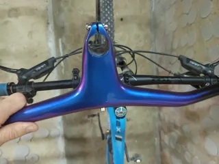 Manillar MTB Carbono Morado/Amarillo