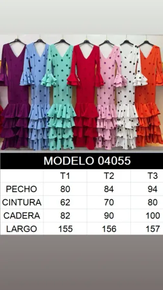 Vestido Flamenco Lunares Azul Nuevo