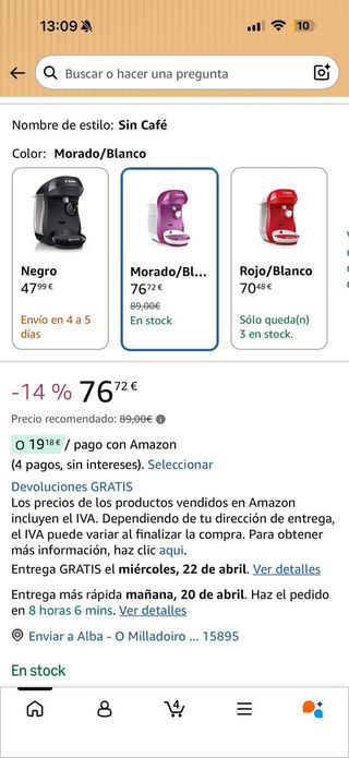 Cafetera Bosch Tassimo Rosa