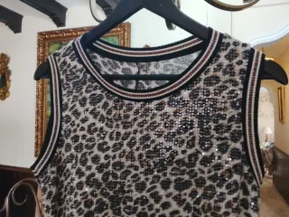 Vestido largo con chaquetita estampado