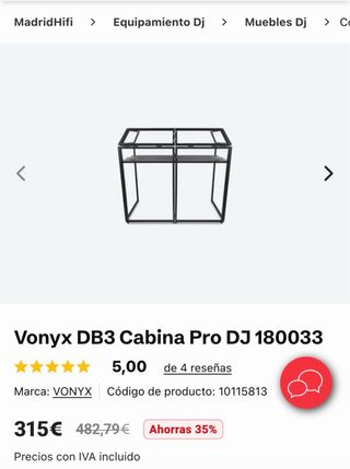 Cabina DJ Vonyx DB3 Plegable Profesional