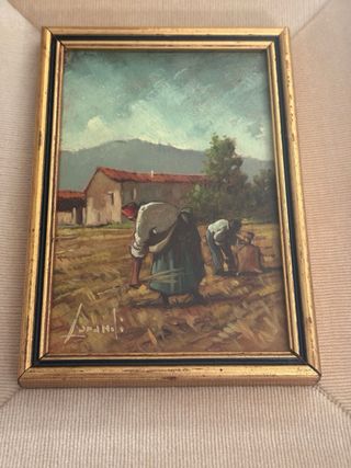 Coppia dipinti olio vintage firmati