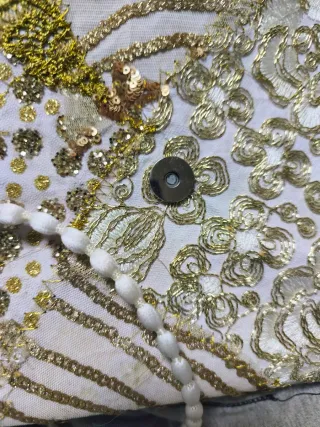 Bolso Cartera Sobre Dorado y Blanco