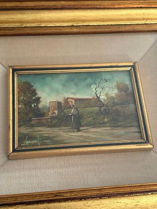 Coppia dipinti olio vintage firmati