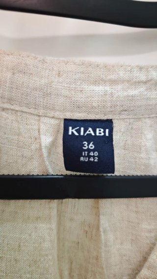 Blusa de mezcla de lino premamá talla 36