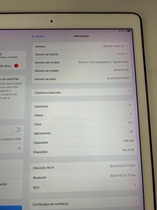 iPad Pro 12.9 2da Gen Blanco