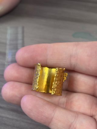 Anillo Mariposa Chapado Oro Azul