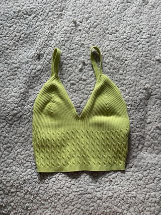 Top verde lima tejido