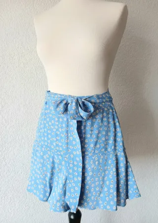 Falda Pantalón Zara Estampada Flores