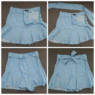 Falda Pantalón Zara Estampada Flores