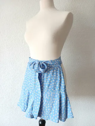 Falda Pantalón Zara Estampada Flores