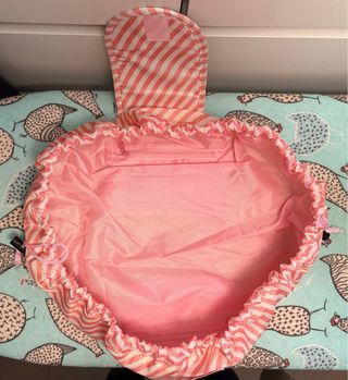 Neceser plegable rayas rosa y blanco