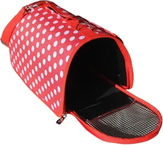 Transportín Perros / Gatos Rojo Lunares Blancos