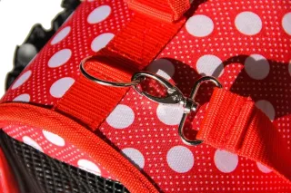 Transportín Perros / Gatos Rojo Lunares Blancos