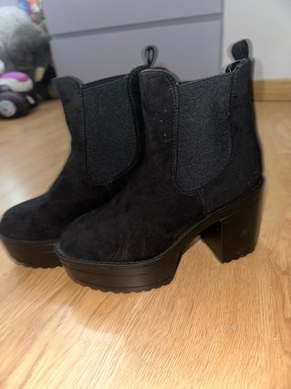 Botines negros plataforma tacón ancho
