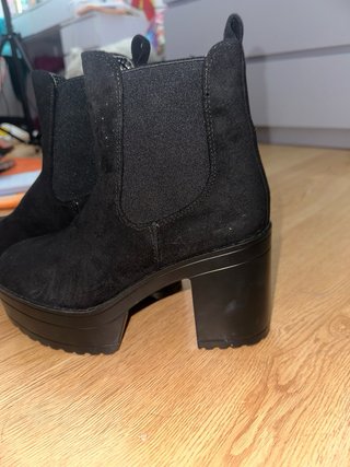 Botines negros plataforma tacón ancho