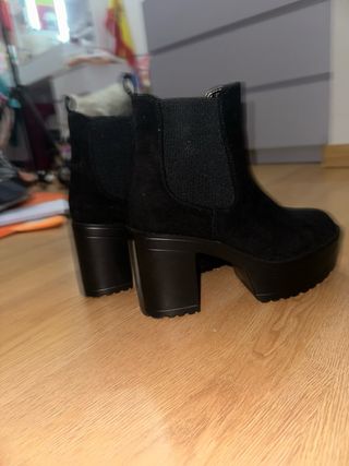 Botines negros plataforma tacón ancho