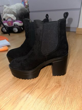 Botines negros plataforma tacón ancho