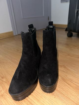 Botines negros plataforma tacón ancho