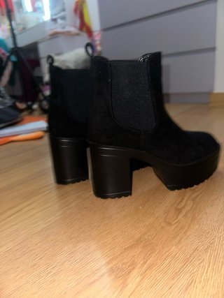 Botines negros plataforma tacón ancho