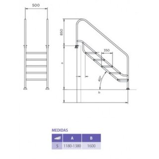 Escalera LAND 500 INOX AISI 316L QP