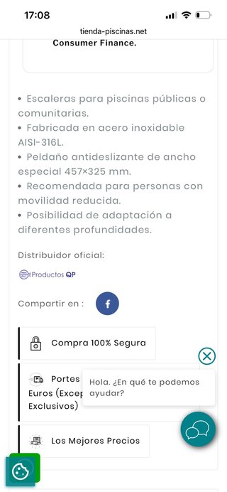 Escalera LAND 500 INOX AISI 316L QP