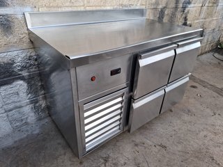 Bajo mostrador acero inox 4 cajones 1,31m