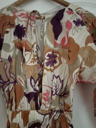 Vestido largo estampado Zara